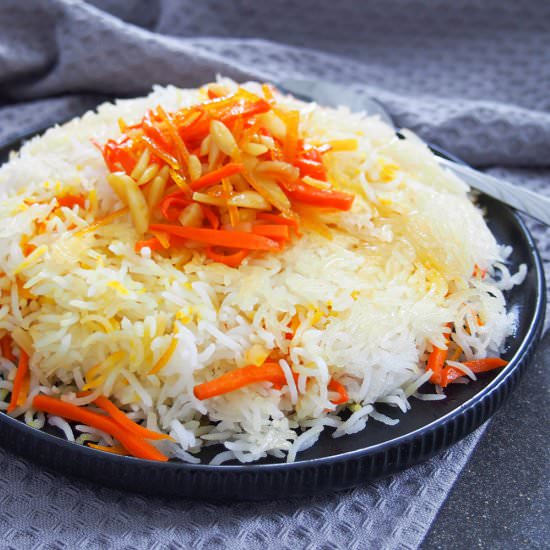 Persian sweet rice (shirin polow) - Recipe photo by carolinescooking
