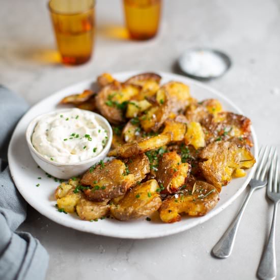 Roasted new potatoes - Recipe photo by drizzleanddip
