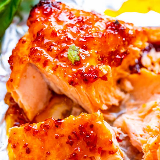 Sheet Pan Chili Dijon Salmon - Recipe photo by Averie