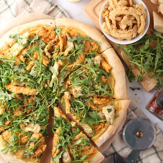 Vegan Chicken Alfredo Pizza - Recipe photo by My Darling Vegan