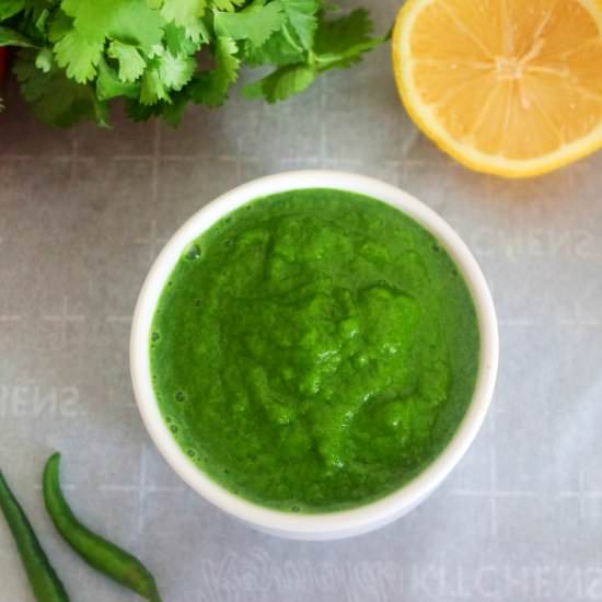 Green Garlic Cilantro Chutney - Recipe photo by livingsmartandhealthy