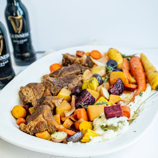 Guinness Root Vegetable Pot Roast - Recipe photo by @whitekitchen_redwine