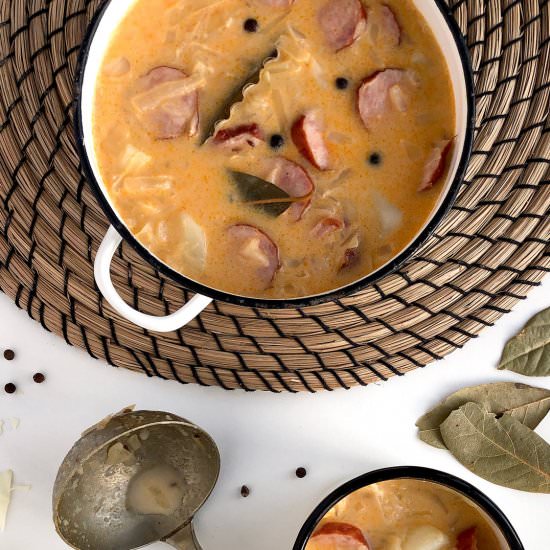 White Cabbage Soup with Sausage - Recipe photo by Allkitchencolours
