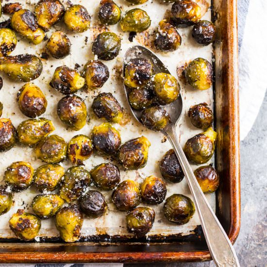 Roasted Frozen Brussels Sprouts - Recipe photo by wellplated