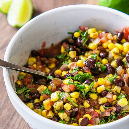 Shortcut Corn & Black Bean Salsa - Recipe photo by Candy Jar Chronicles