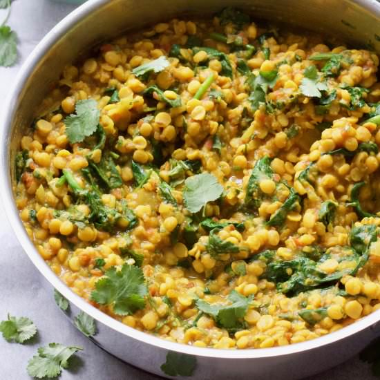 Tarka Dhal with Spinach (Vegan) - Recipe photo by joskitchenlarder