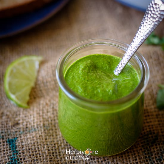 Cilantro Chutney - Recipe photo by Herbivore Cucina