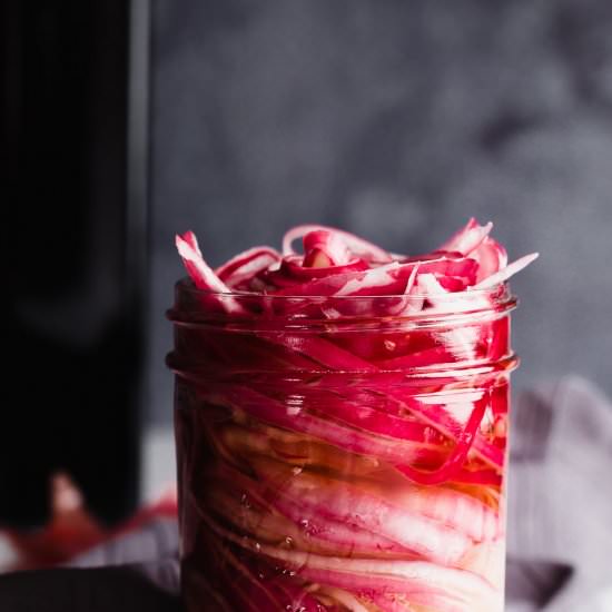 Quick Pickled Red Onions - Recipe photo by MunchkinTime