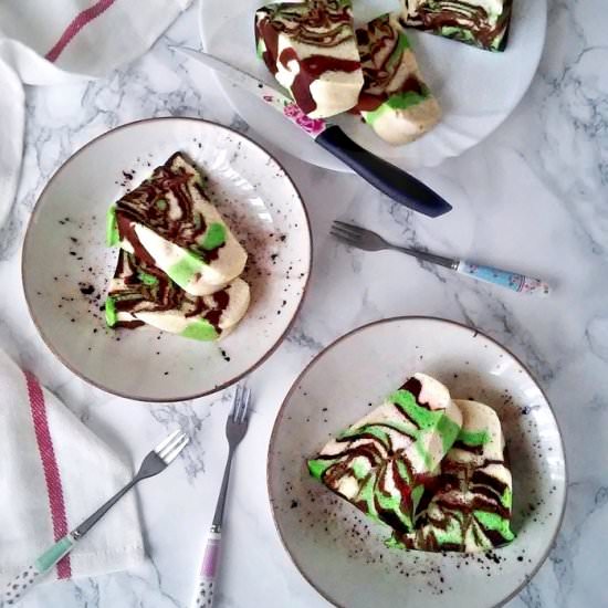 Three Colors Marble Steamed Cake - Recipe photo by MyHomeDiaryinTurkey