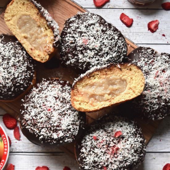 Baked chocolate-vanilla donuts - Recipe photo by theveganharmony