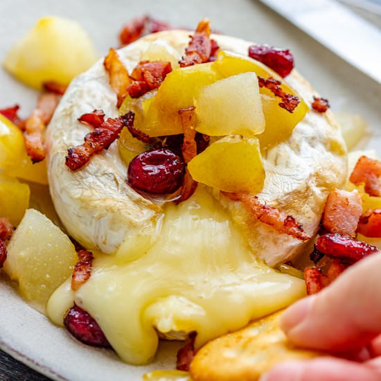 air fryer baked brie - Recipe photo by Appetizer Addiction