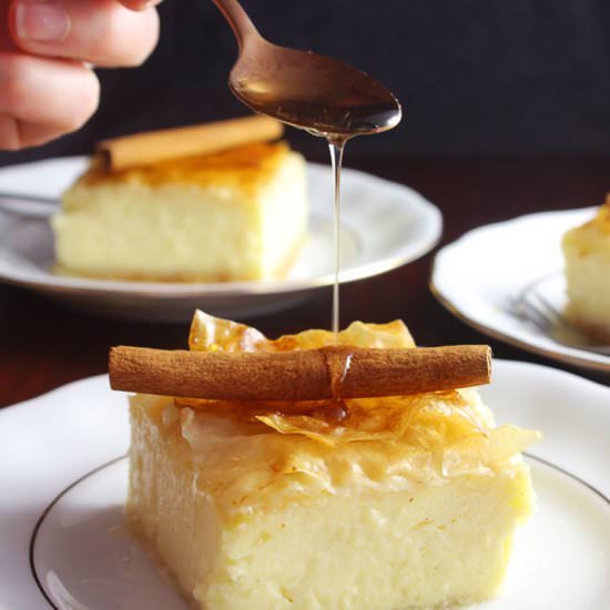 Greek Custard Pie - Recipe photo by Sylia from 30 Days of Greek Food