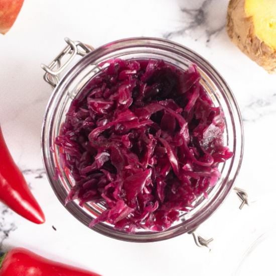 Red Cabbage Sauerkraut - Recipe photo by flourishingkitchen