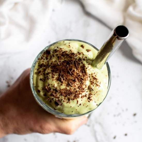 Boozy Vegan Shamrock Shake - Recipe photo by PlantPowerCouple
