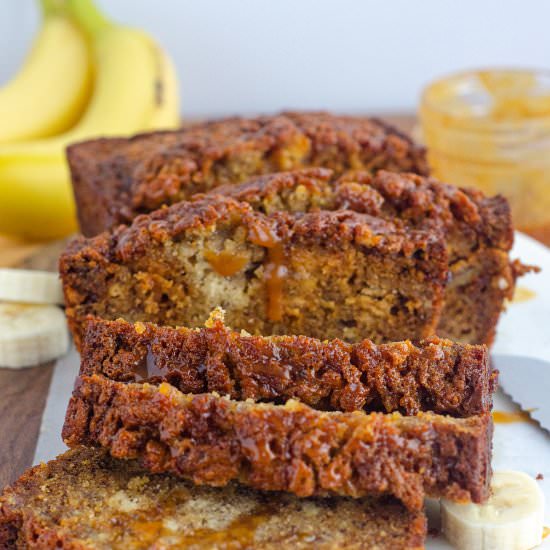 salted caramel banana bread - Recipe photo by freshaprilflours