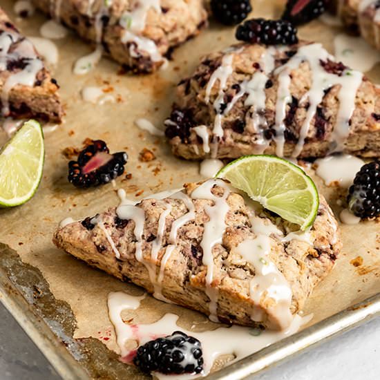 Vegan Blackberry Lime Scones - Recipe photo by ShortGirlTallOrder