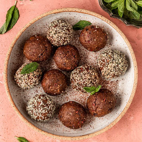 Chocolate Mint Bliss Balls - Recipe photo by ShortGirlTallOrder