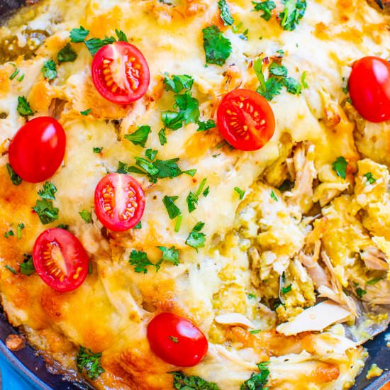 Salsa Verde Chicken Chilaquiles - Recipe photo by Averie