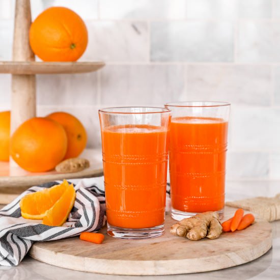Orange Carrot Ginger Juice - Recipe photo by Domestically Blissful