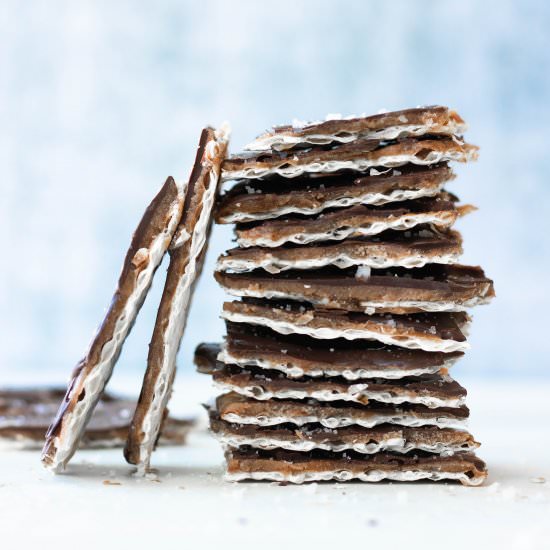 Vegan Matzo Crack (Refined Sugar-Free) - Recipe photo by eatingbyelaine