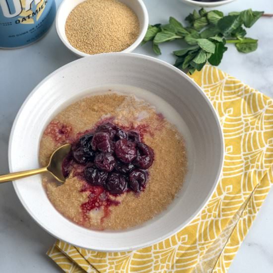 Amaranth Porridge with Cherries - Recipe photo by The Healthy Toast