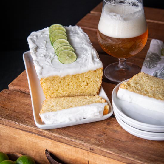 Key Lime Pilsner Loaf Cake - Recipe photo by TheBeeroness