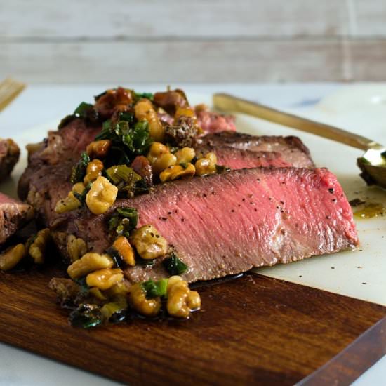 Asian steak with scallion sauce - Recipe photo by cherryonmysundae