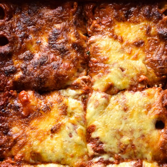 Spinach ricotta pasta bake - Recipe photo by georgeats