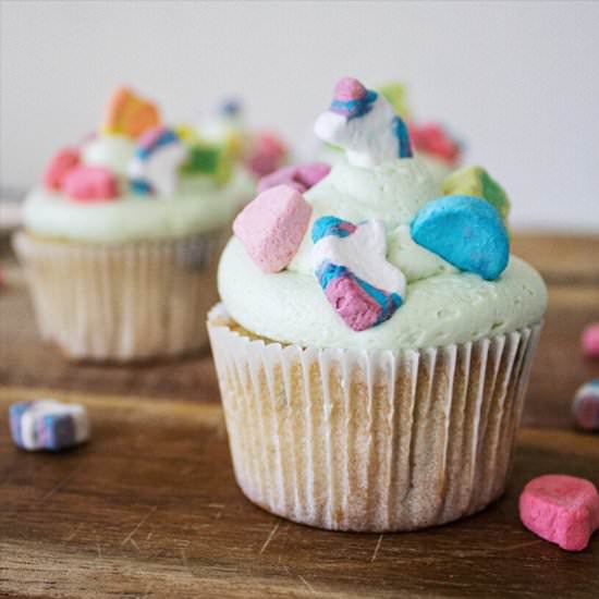 Lucky Charms Cupcakes - Recipe photo by thebakersalmanac