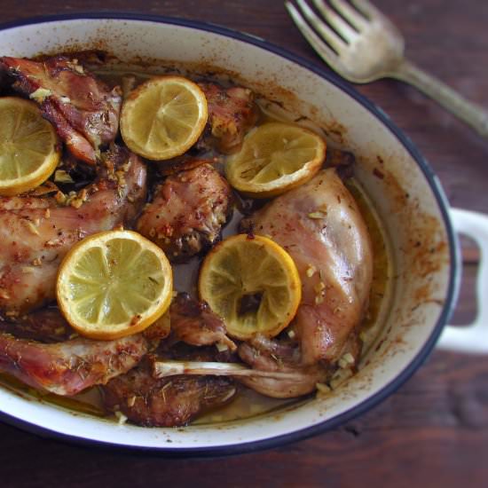 Rabbit in the oven with lemon - Recipe photo by Food From Portugal