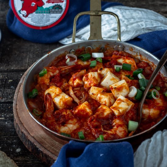 Greek shrimp saganaki with cheese - Recipe photo by tetisflakes