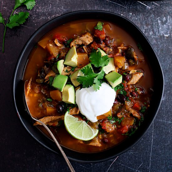 Southwestern Turkey Black Bean Stew - Recipe photo by fromachefskitchen