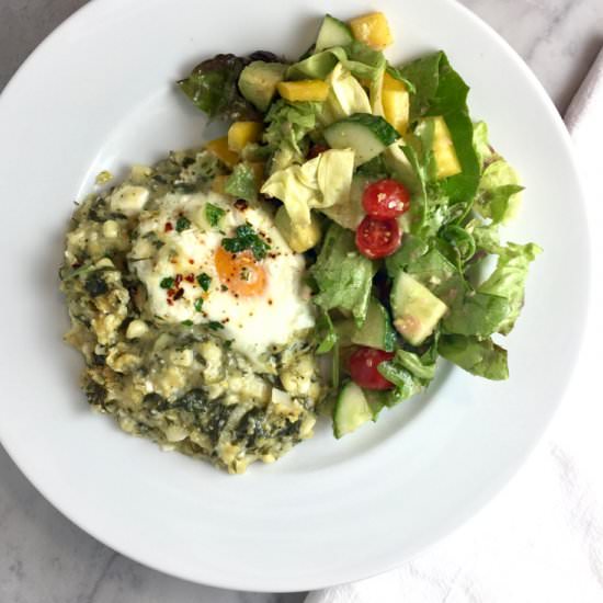 Polenta with Corn, Eggs & Feta - Recipe photo by thebrookcook.wordpress.com