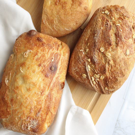 Easy four ingredient homemade bread - Recipe photo by DamnTastyVegan