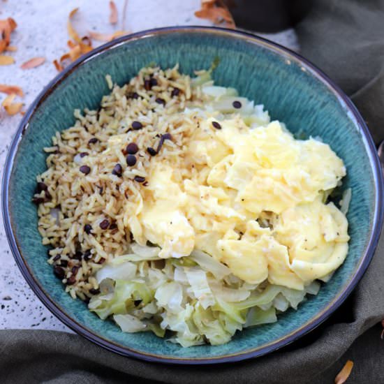 Braised Ginger Cabbage with Eggs - Recipe photo by chapiskitchen
