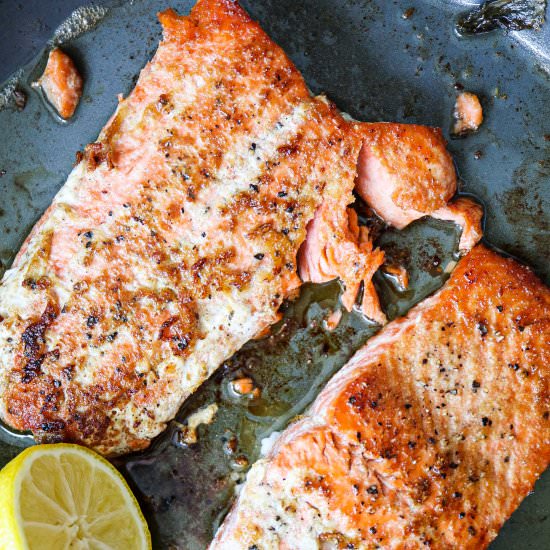 How to Pan Sear Salmon - Recipe photo by tippsinthekitch