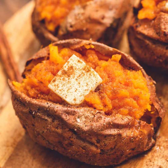 Air Fryer Baked Sweet Potatoes - Recipe photo by julieseatsandtreats