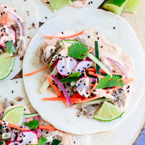 Instant Pot Pork Bahn Mi Tacos - Recipe photo by SprinklesandSeaSalt