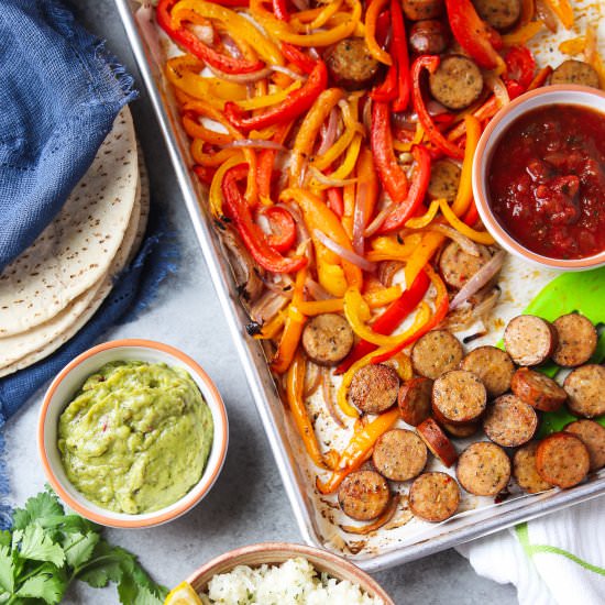 Sheet Pan Chicken Sausage Fajitas - Recipe photo by Garden in the kitchen