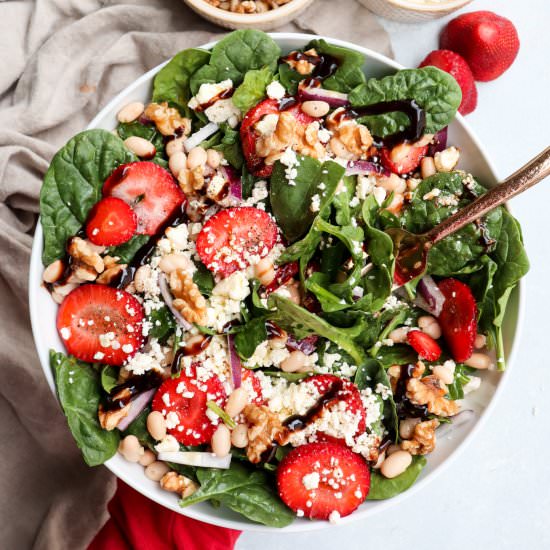 white bean strawberry feta salad - Recipe photo by Caits Plate