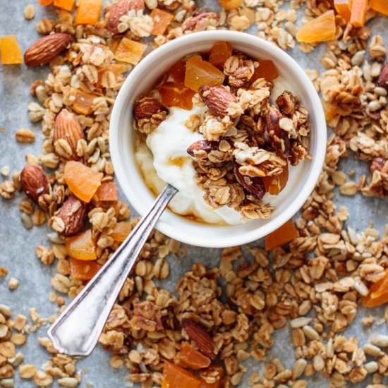 Ginger Apricot Spring Granola - Recipe photo by Milk and Pop