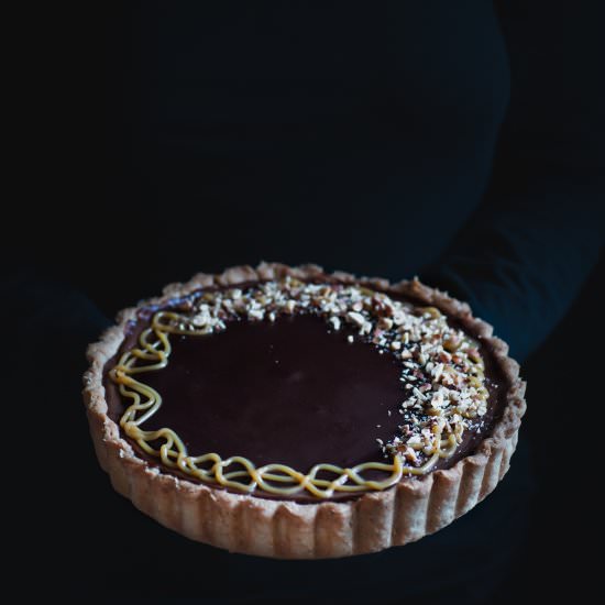 Chocolate Hazelnut Caramel Tart - Recipe photo by melissa sampedro