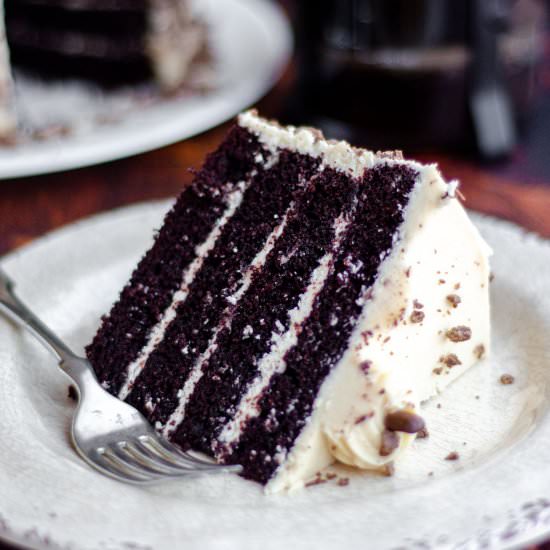 mocha cake with coffee buttercream - Recipe photo by freshaprilflours