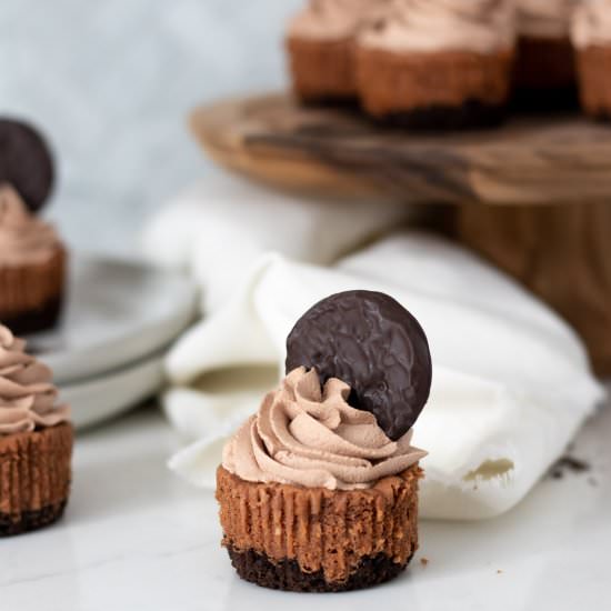 Mini Chocolate Cheesecakes - Recipe photo by themarblekitchen