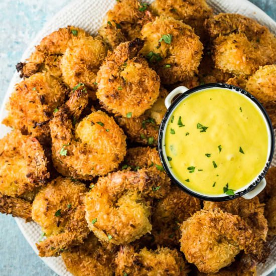CRISPY Baked Coconut Shrimp - Recipe photo by The Endless Meal