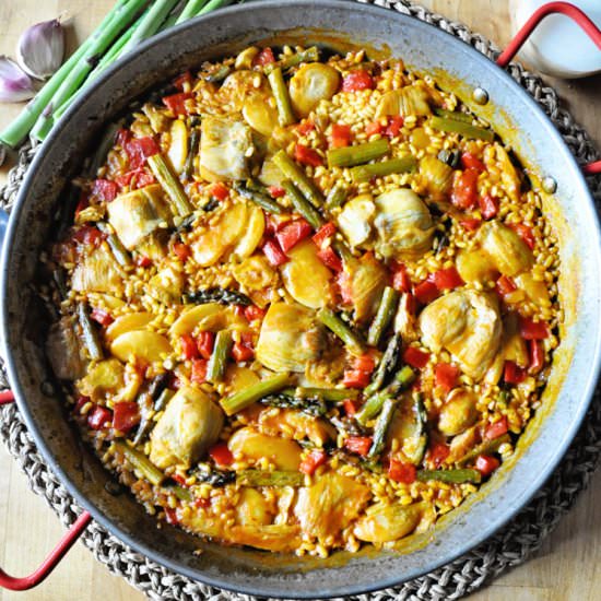 Spanish VEGETABLE PAELLA - Recipe photo by Spain on a Fork