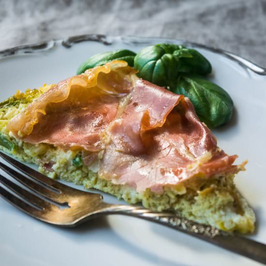 Prosciutto Pesto Frittata - Recipe photo by JawnsICooked