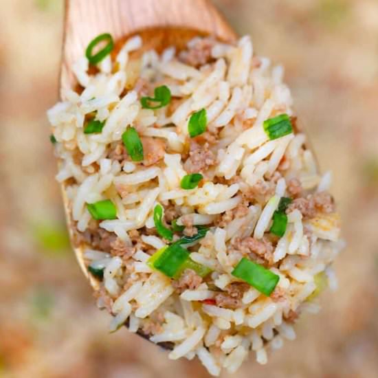 Dirty Rice - Recipe photo by peasandpeonies