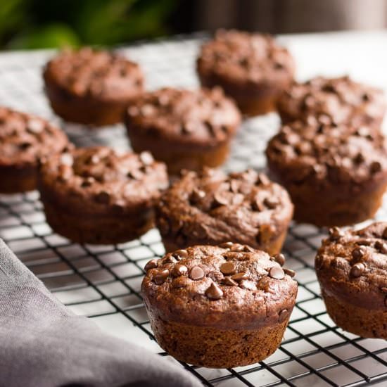 Vegan Chocolate Chip Banana Muffins - Recipe photo by lavenderandmacarons