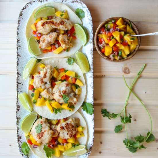 Turkey Tacos with Mango Salsa - Recipe photo by the food blog